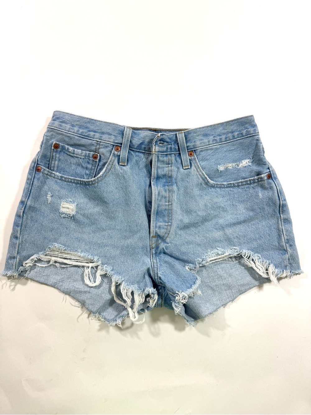 Levis 501 High Rise Cutoff Shorts Denim Size 30 Button Fly